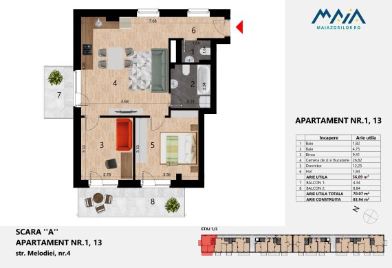 Apartament 2 Camere - EC TIP 6A