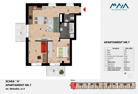Apartament 2 Camere - EC TIP 2A