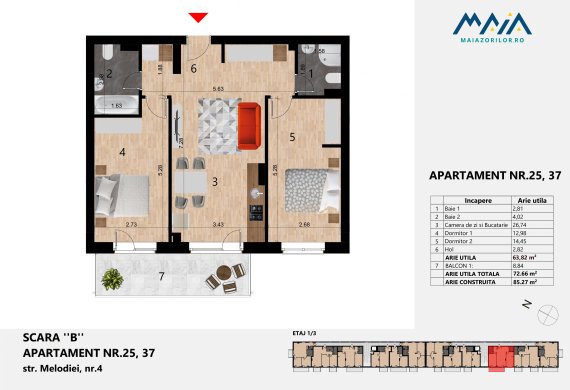 Apartament 2 Camere - EC TIP 7B