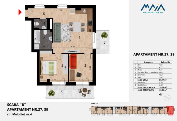 Apartament 2 Camere - EC TIP 6B