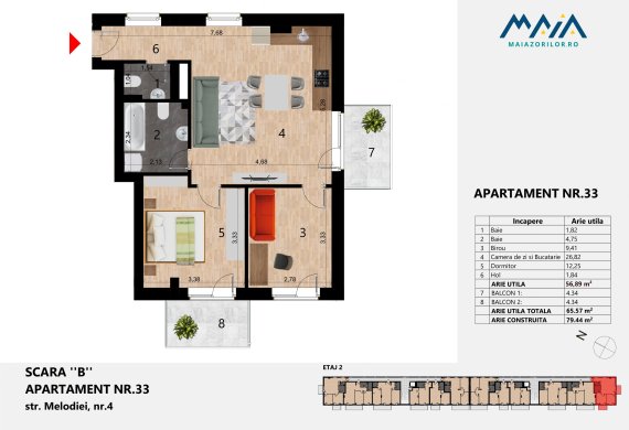 Apartament 2 Camere - EC TIP 2B