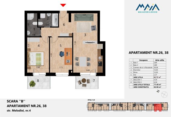 Apartament 2 Camere - EC TIP 4B